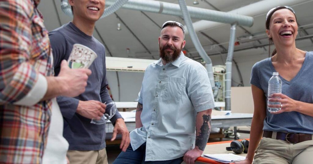 group of laughing coworkers