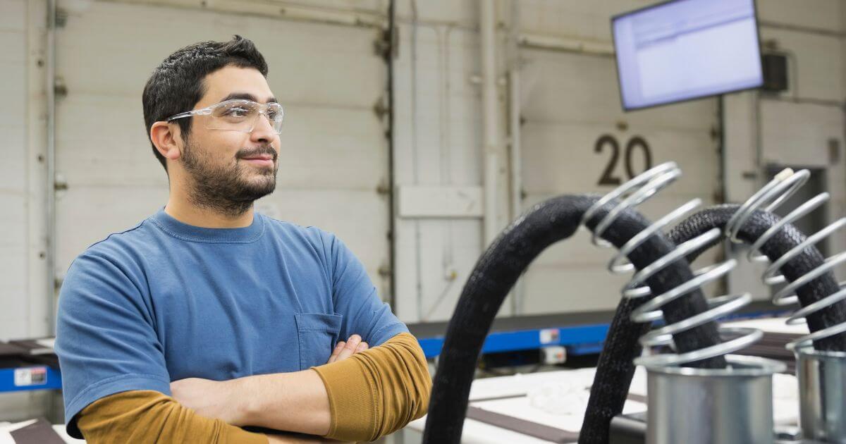 manufacturing employee in warehouse