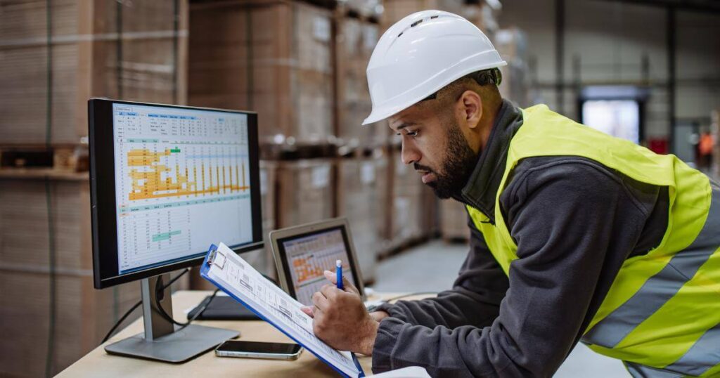 warehouse manager maintaining flexible inventory